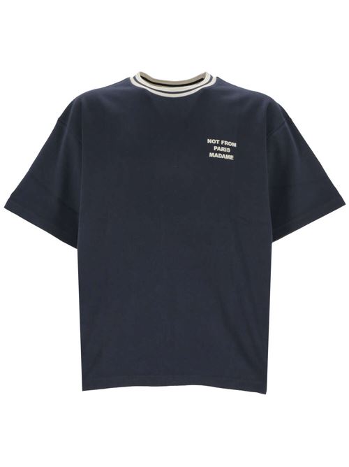 T-shirt navy blue cotton jersey DRÔLE DE MONSIEUR | TS189CO002NY